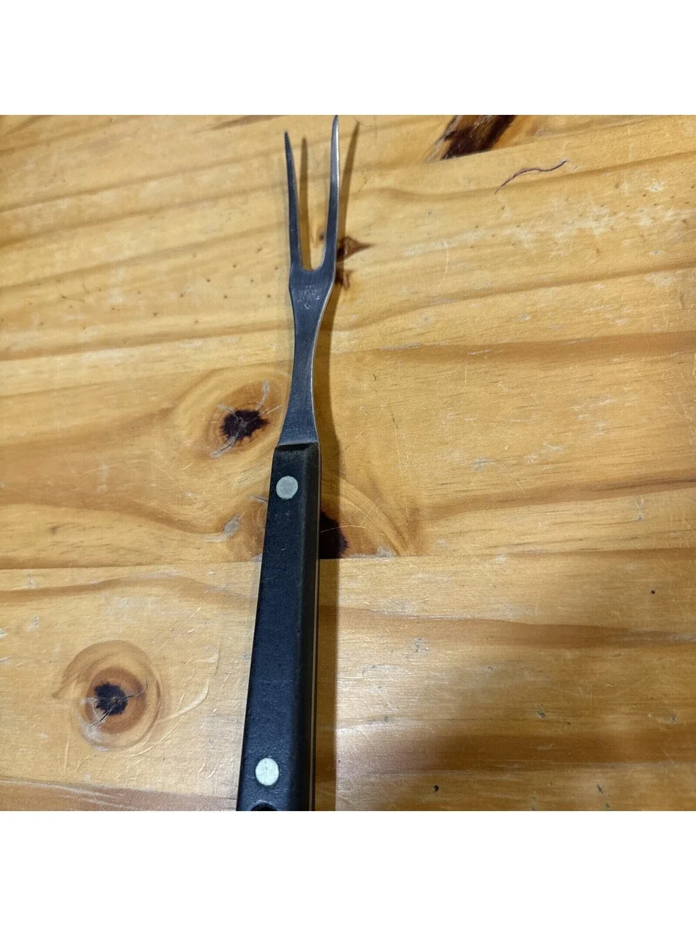 Ekco Flint Arrowhead MEAT FORK Turning Carve Stainless Steel Heavy Duty USA
